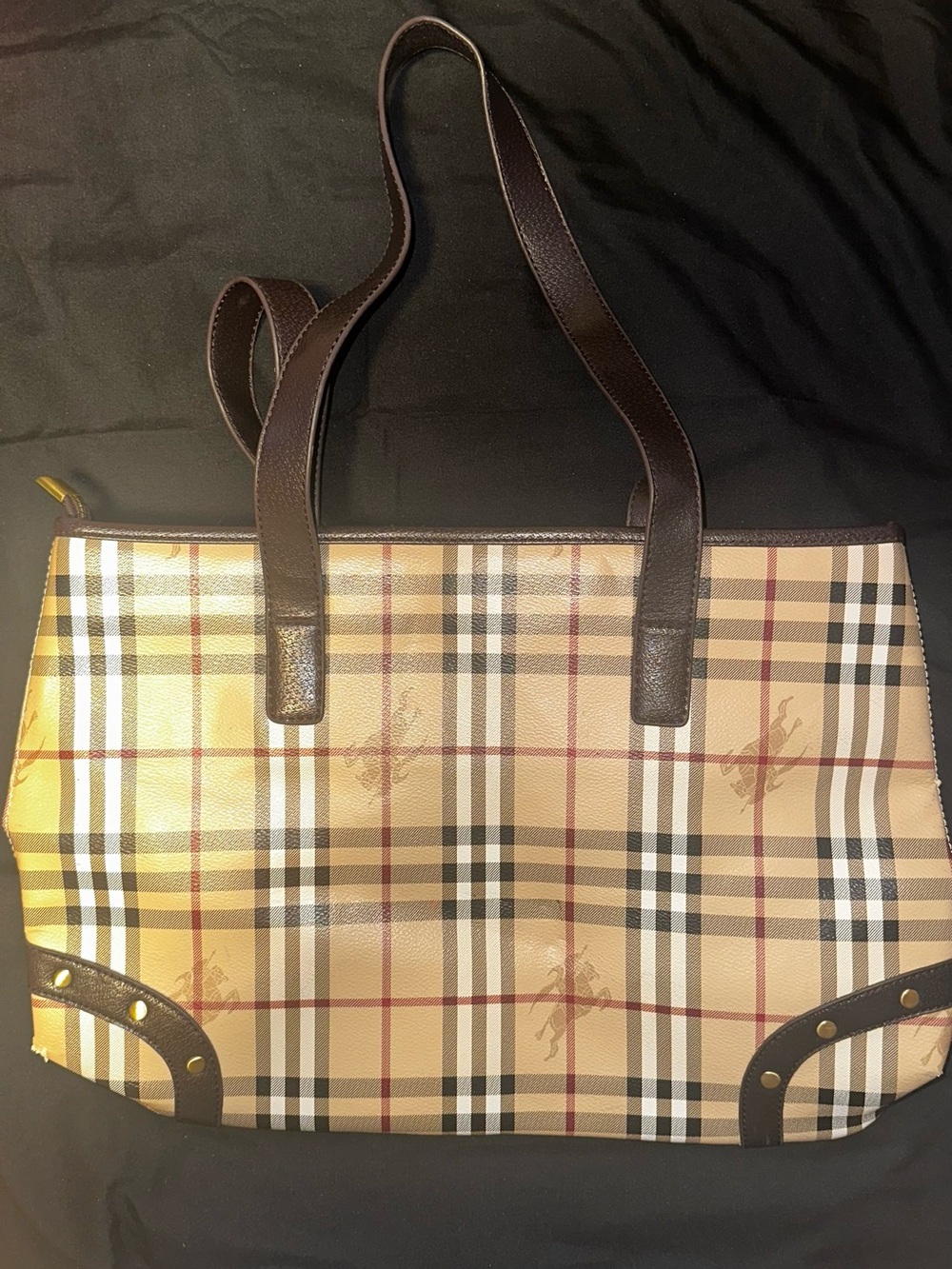 Burberry Vintage Haymarket Check Tote Bag - Made in Italy - Picture 2 of 4